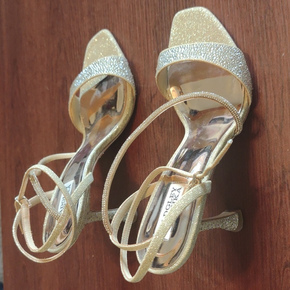 Badgley Mischka Gold Strappy Sandals
